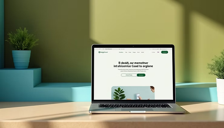 laptop computer sitting in sunlight on a wooden desk