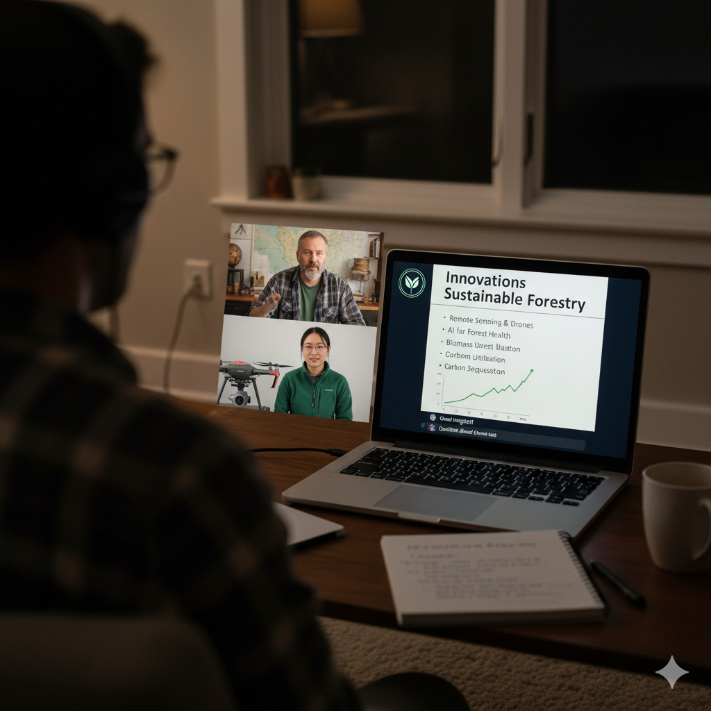 man watching webinar